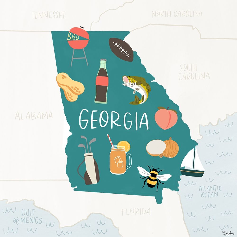 Georgia Icons art print by Gigi Louise for $57.95 CAD
