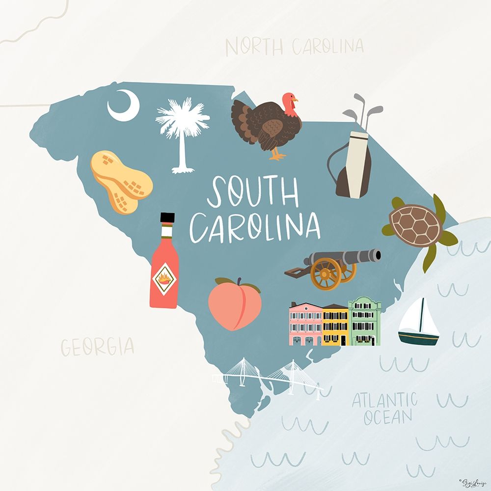 South Carolina Icons art print by Gigi Louise for $57.95 CAD