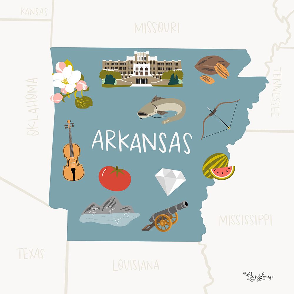 Arkansas art print by Gigi Louise for $57.95 CAD