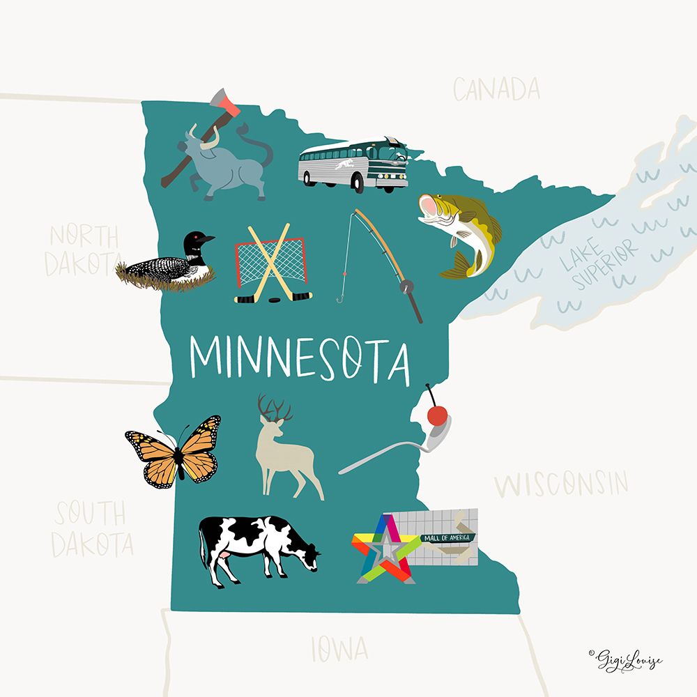 Minnesota art print by Gigi Louise for $57.95 CAD