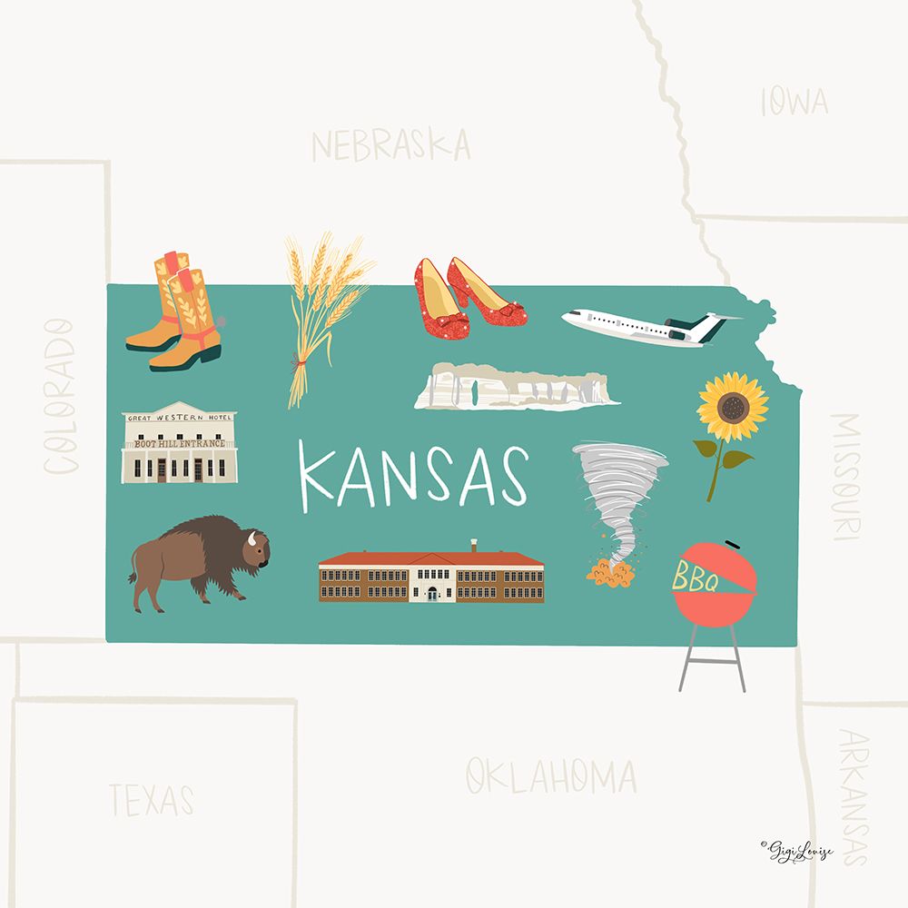 Kansas art print by Gigi Louise for $57.95 CAD
