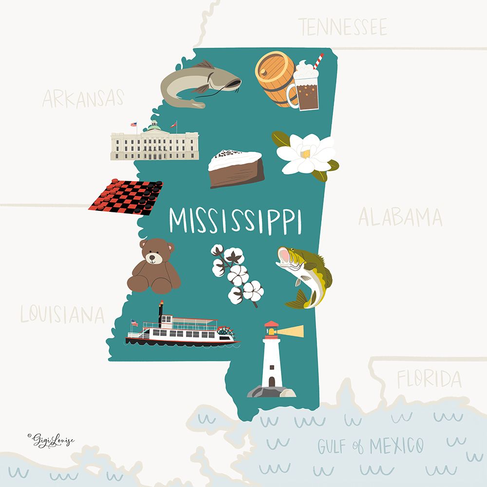 Mississippi art print by Gigi Louise for $57.95 CAD