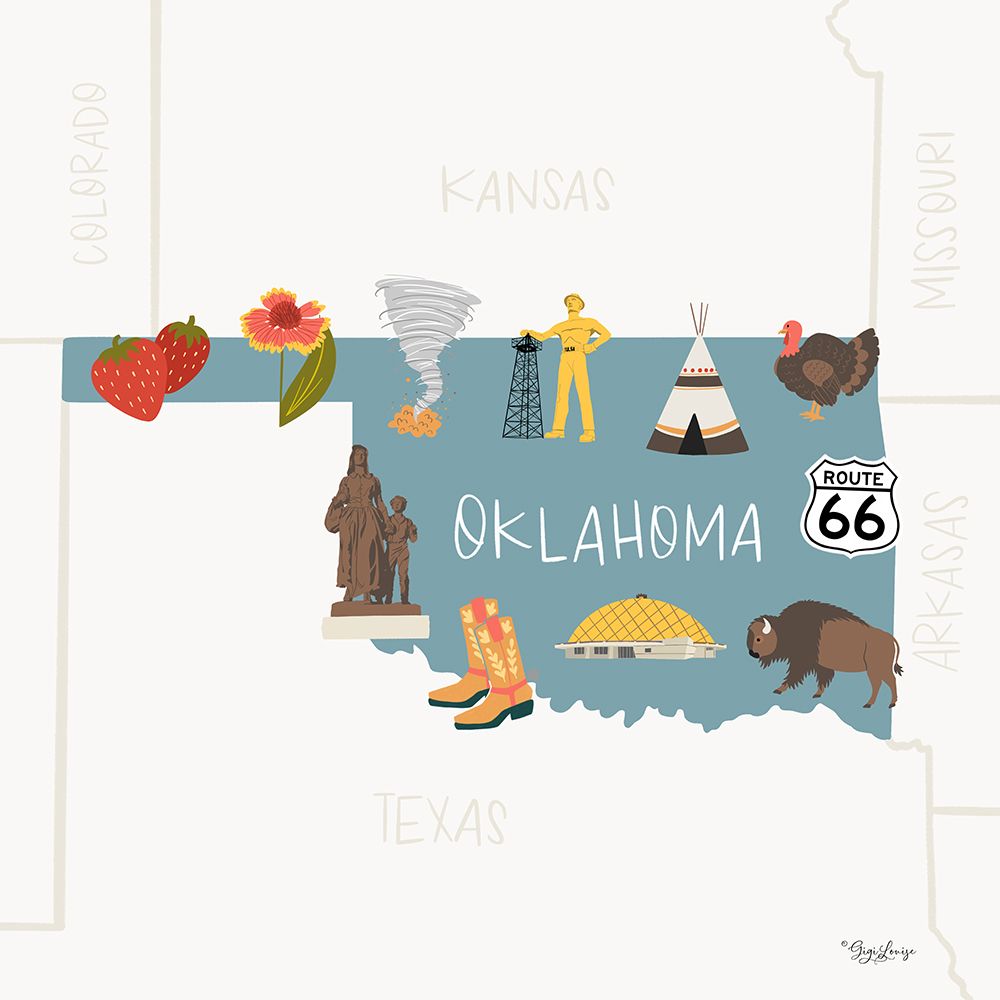 Oklahoma art print by Gigi Louise for $57.95 CAD