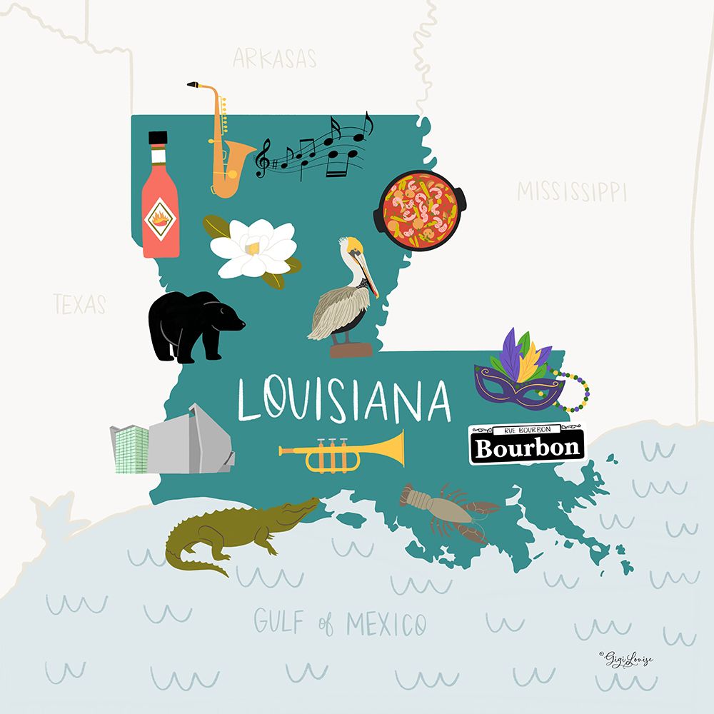 Louisiana art print by Gigi Louise for $57.95 CAD
