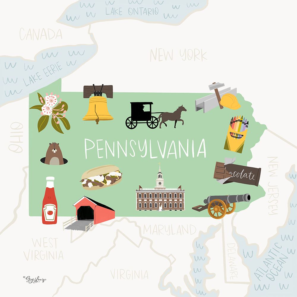 Pennsylvania art print by Gigi Louise for $57.95 CAD