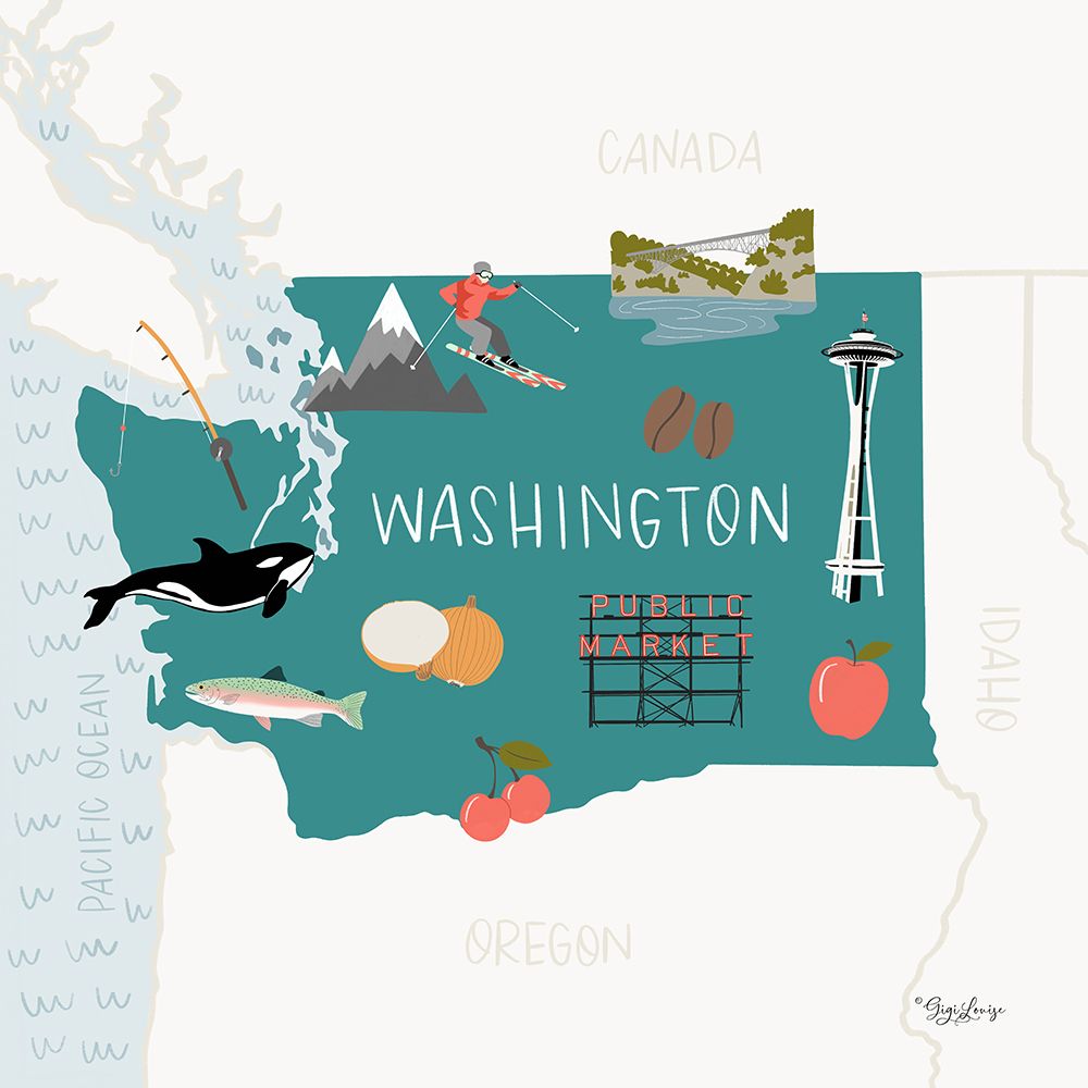 Washington art print by Gigi Louise for $57.95 CAD