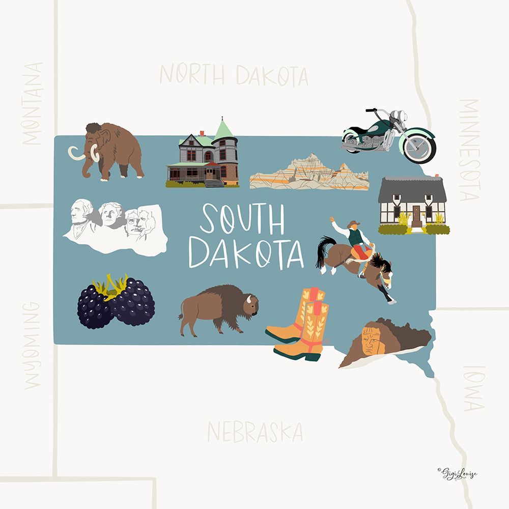 South Dakota art print by Gigi Louise for $57.95 CAD