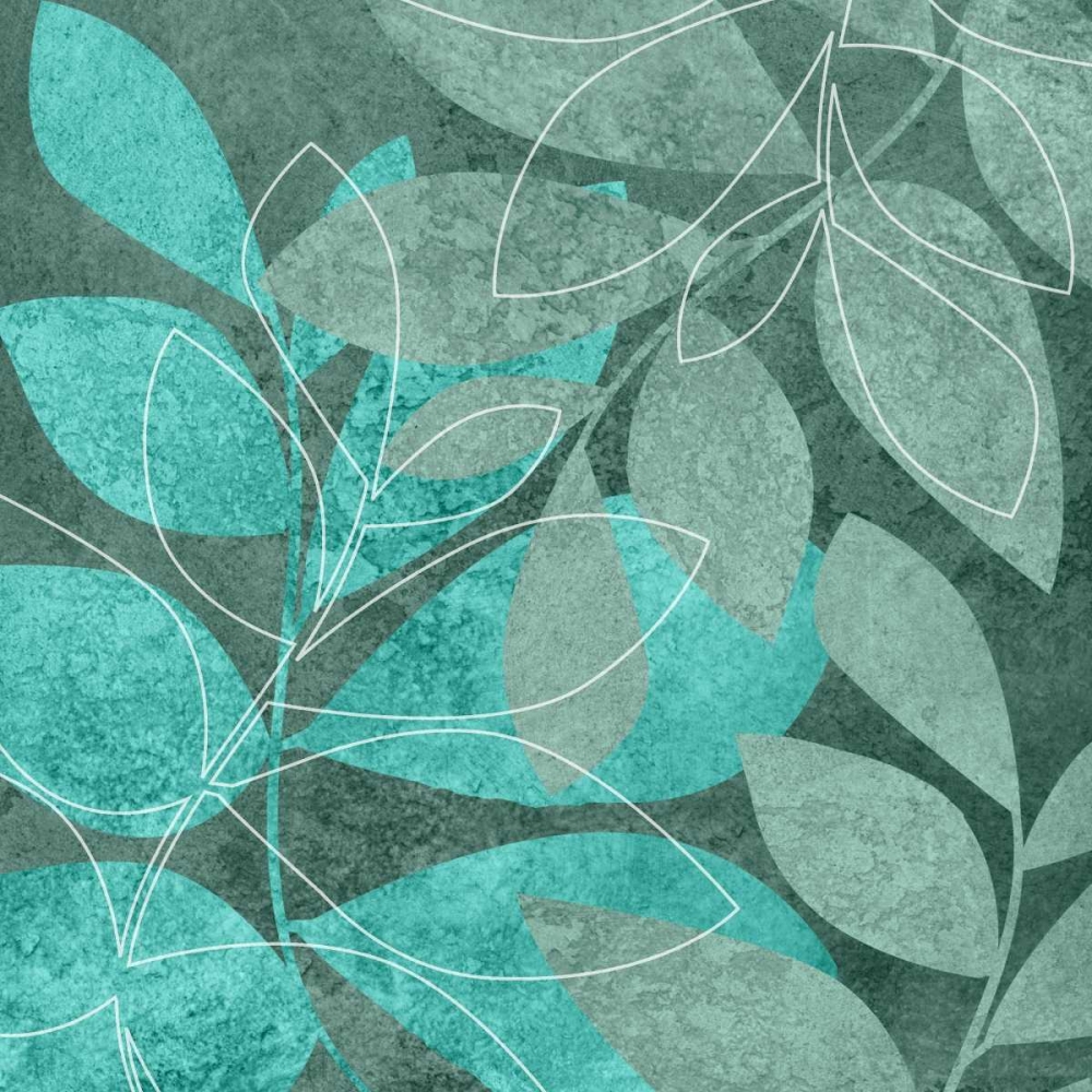 Teal Leaves II art print by Kristin Emery for $57.95 CAD
