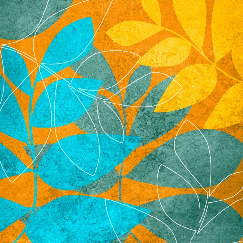 Aqua Leaves 1 art print by Kristin Emery for $57.95 CAD