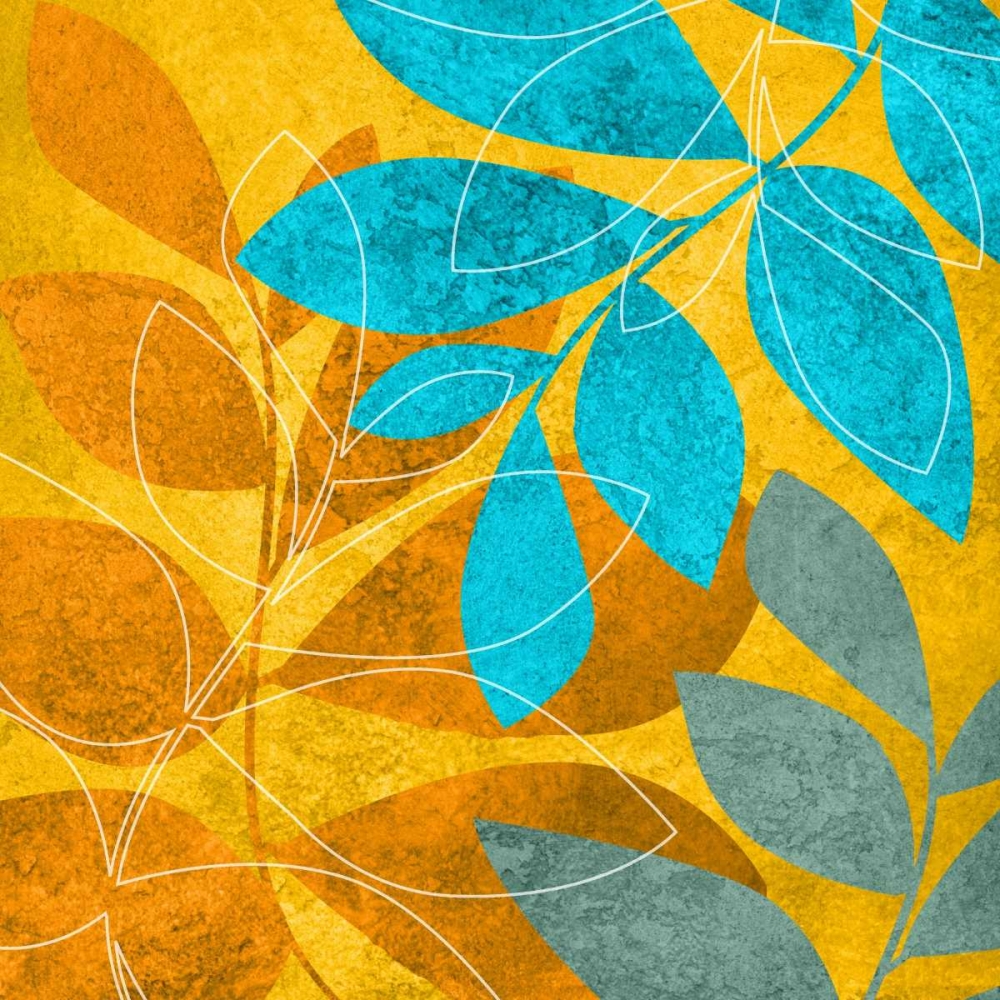 Aqua Leaves 2 art print by Kristin Emery for $57.95 CAD