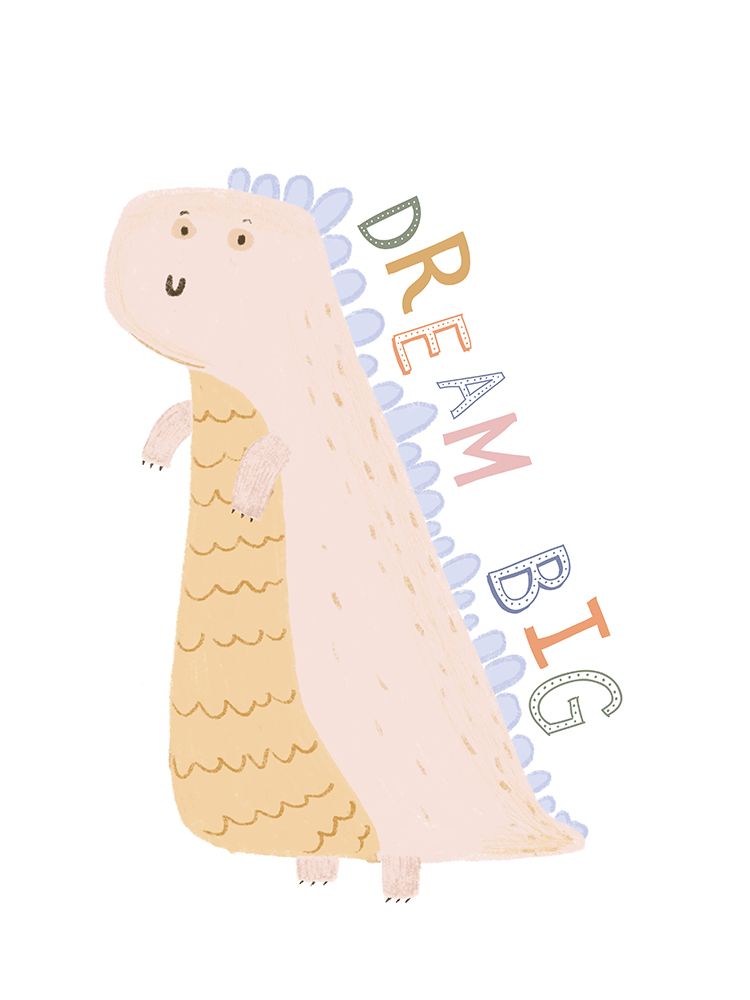 Dream Big Pink Dino art print by Katie Griggs for $57.95 CAD