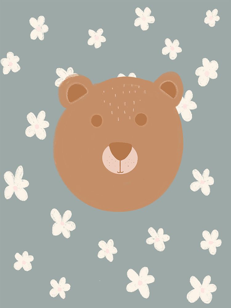 Brown Bear With Flowers art print by Katie Griggs for $57.95 CAD