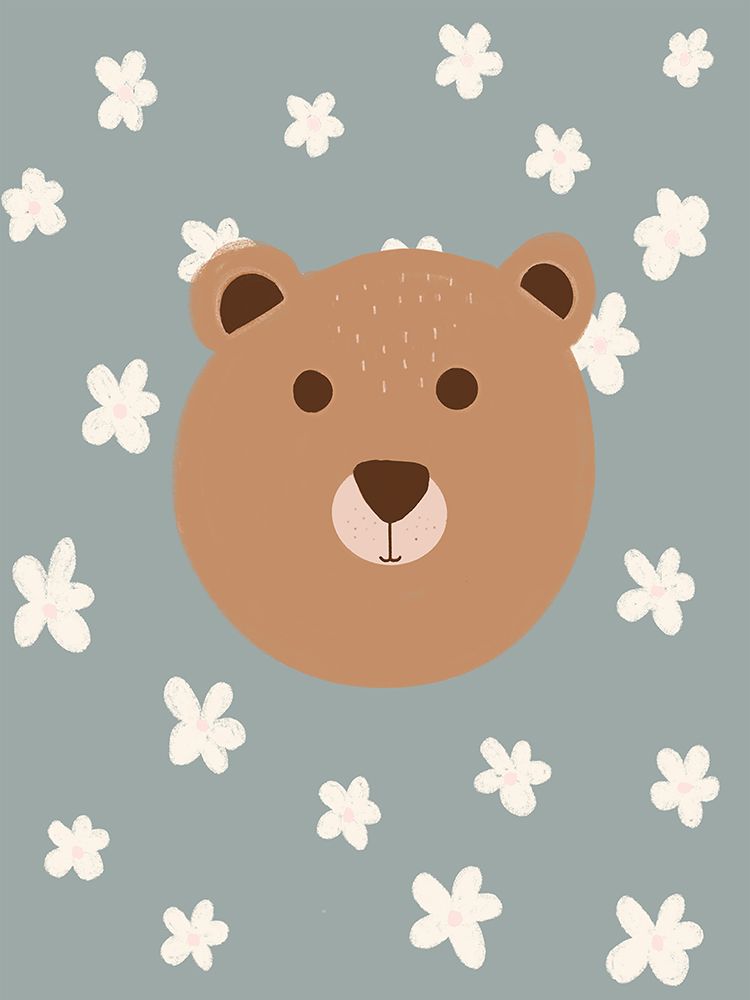 Brown Bear With Flowers 2 art print by Katie Griggs for $57.95 CAD