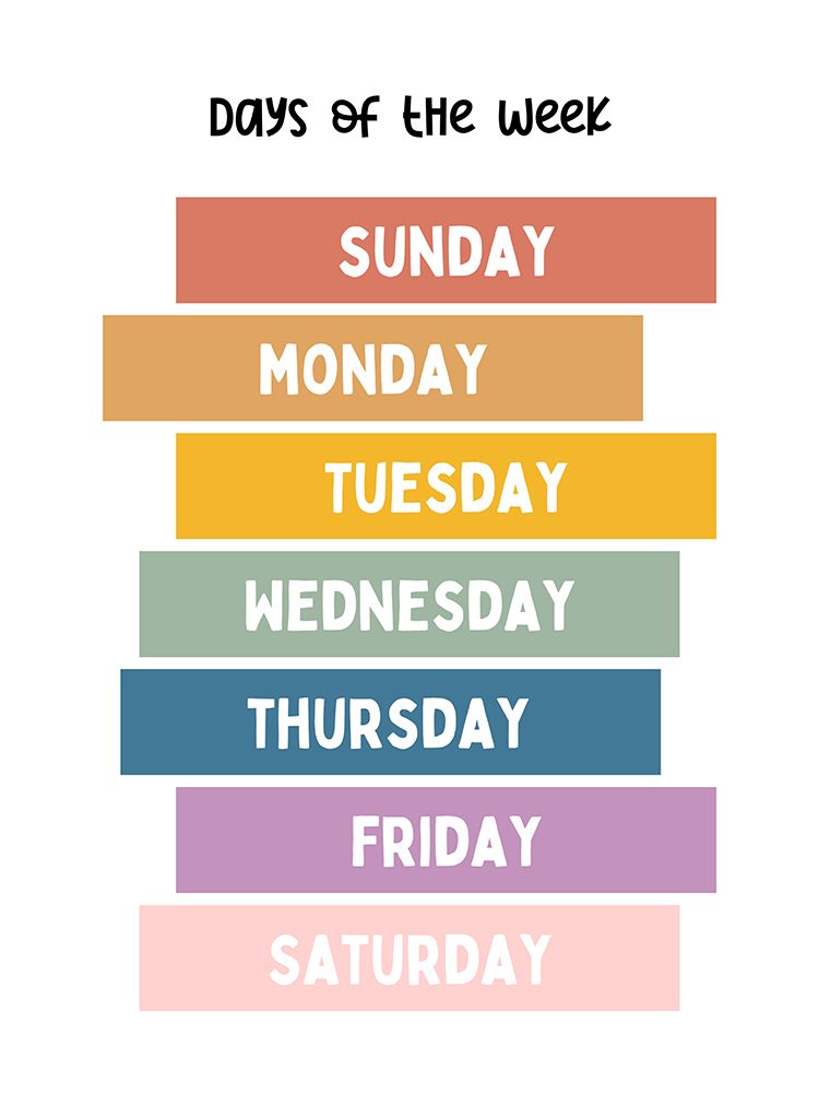 Days Of The Week art print by Katie Griggs for $57.95 CAD