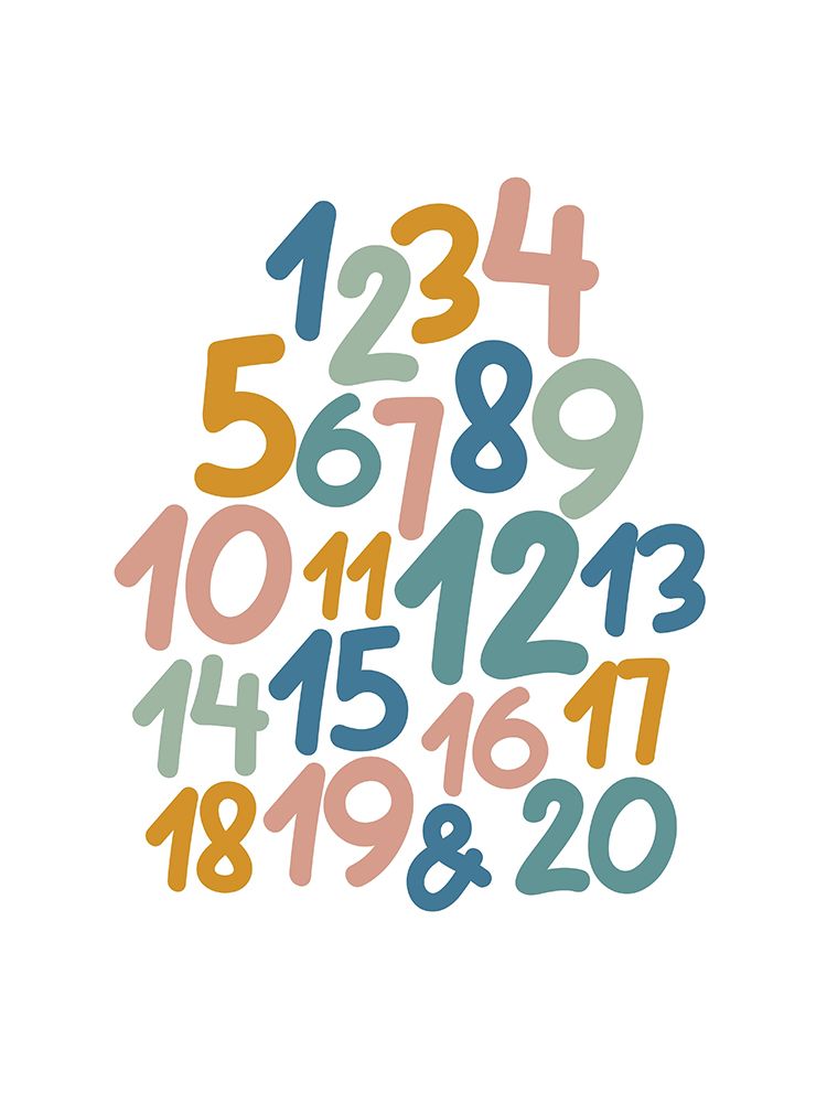 Rainbow Numbers art print by Katie Griggs for $57.95 CAD