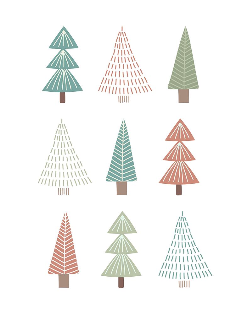 Christmas Trees Green And Red art print by Katie Griggs for $57.95 CAD