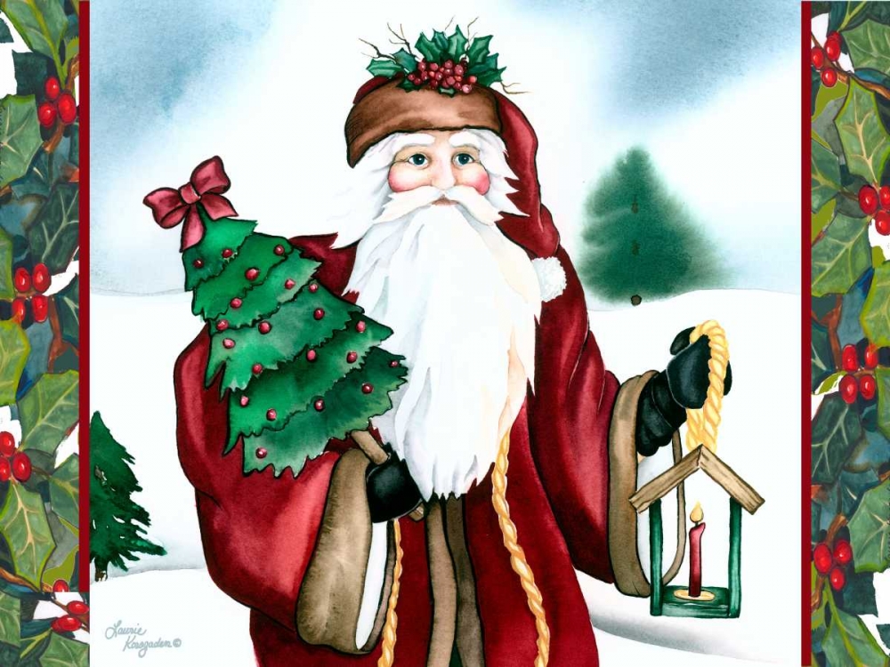 Father Christmas art print by Laurie Korsgaden for $57.95 CAD