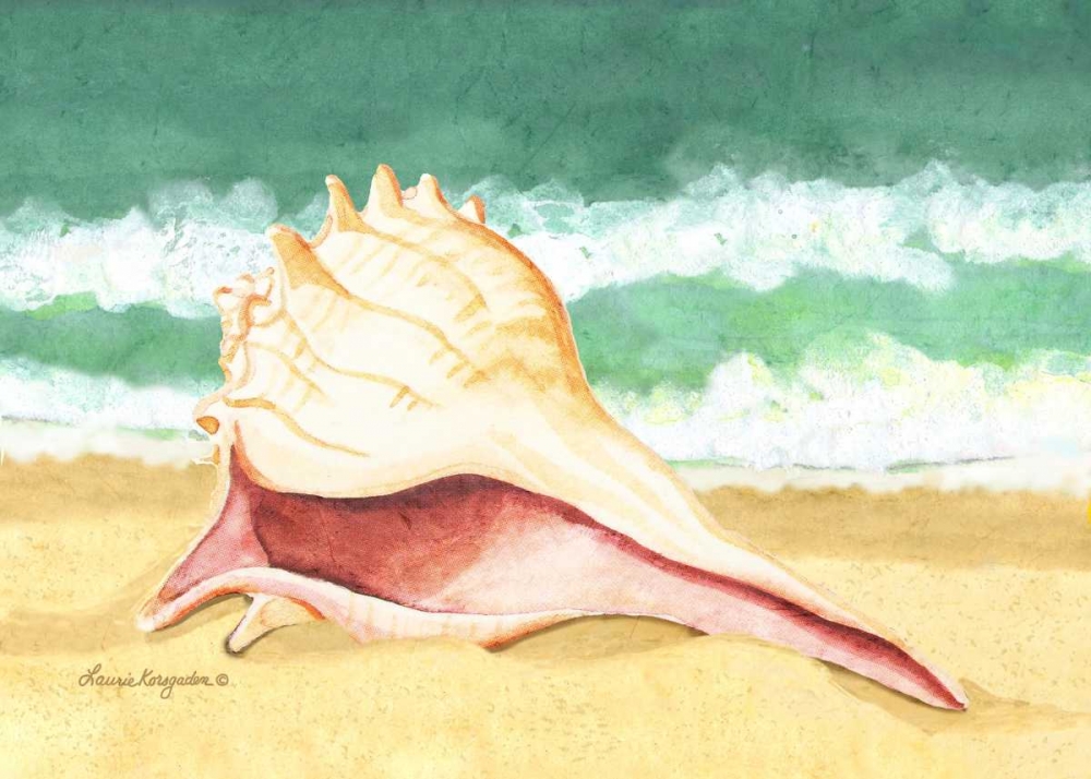 Seashell I art print by Laurie Korsgaden for $57.95 CAD