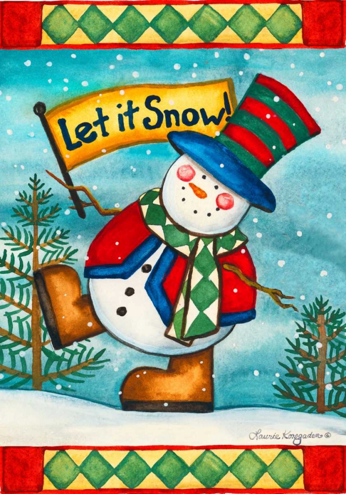 Let it Snow Flag art print by Laurie Korsgaden for $57.95 CAD
