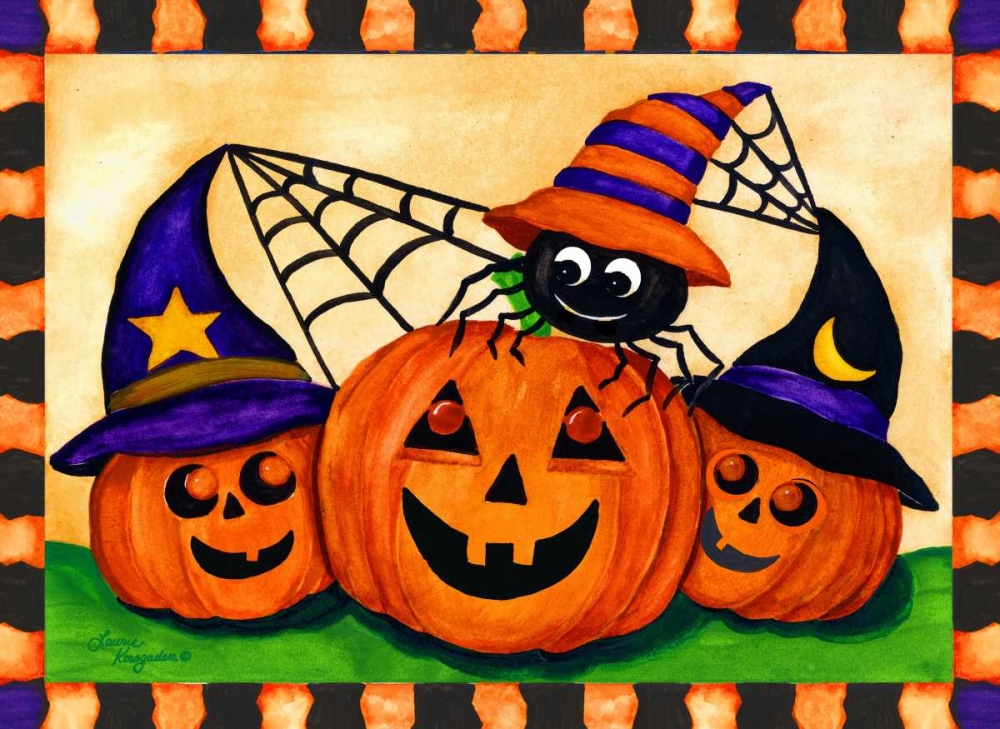 Happy Pumpkins art print by Laurie Korsgaden for $57.95 CAD