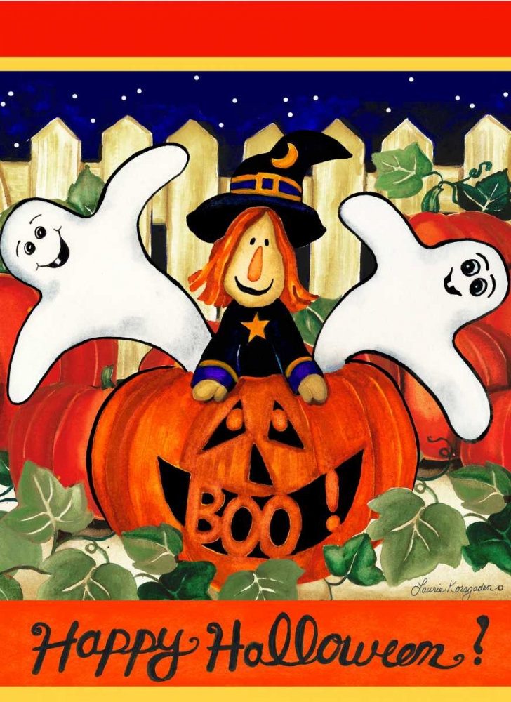 Happy Halloween art print by Laurie Korsgaden for $57.95 CAD