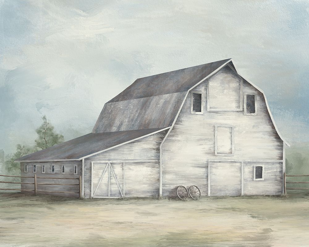 White Barn art print by Leah Noel Art for $57.95 CAD