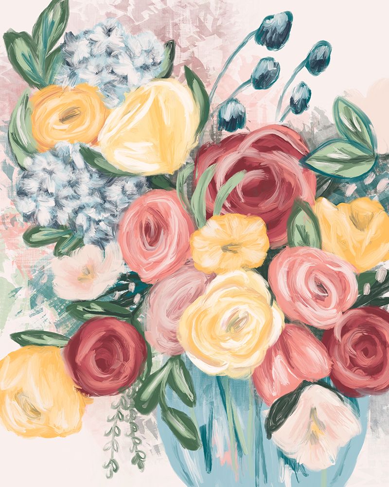 Bright Florals 1 art print by Leah Noel Art for $57.95 CAD