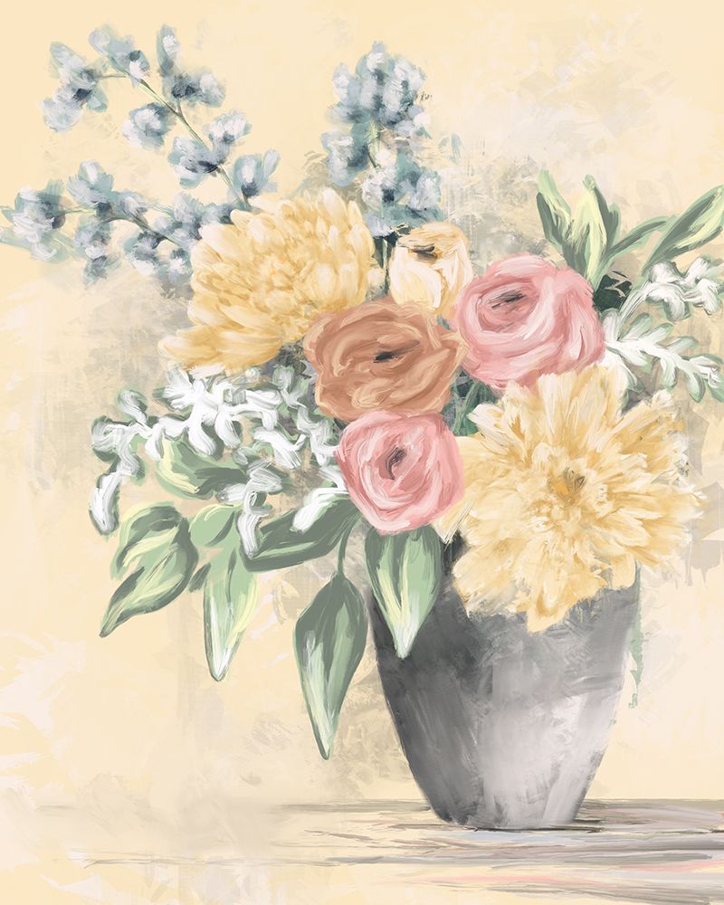 Florals In Yellow art print by Leah Noel Art for $57.95 CAD