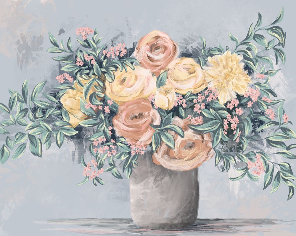 Florals In Grey art print by Leah Noel Art for $57.95 CAD