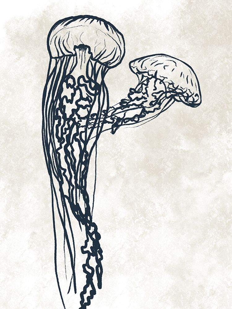 Cream Jellyfish art print by Leah Noel Art for $57.95 CAD