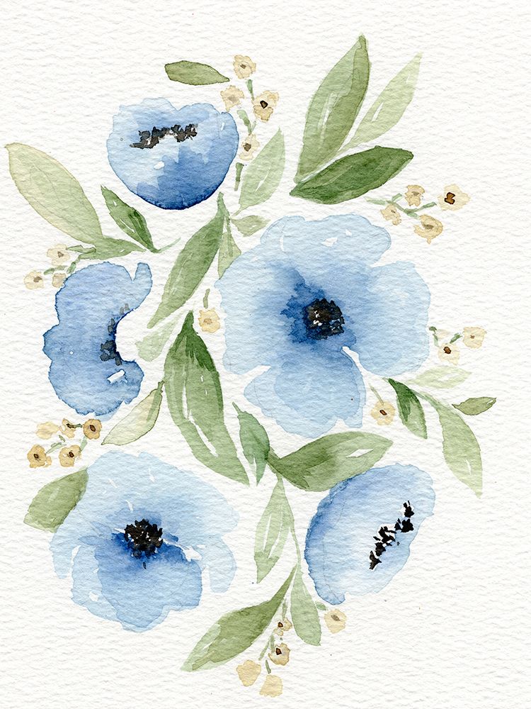 Watercolor Flowers 1 art print by Leah Noel Art for $57.95 CAD