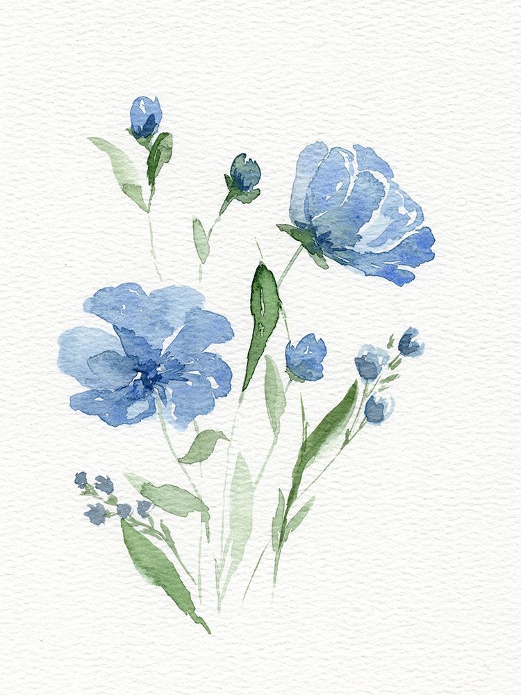 Watercolor Flowers art print by Leah Noel Art for $57.95 CAD