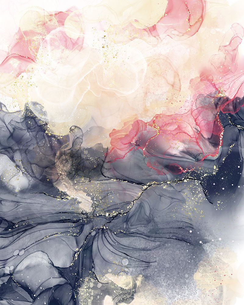 Alcohol Ink Bold Pink And Grey 1 art print by Leah Noel Art for $57.95 CAD