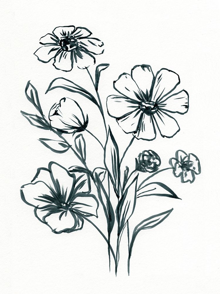 Ink Bouquet 1 art print by Leah Noel Art for $57.95 CAD