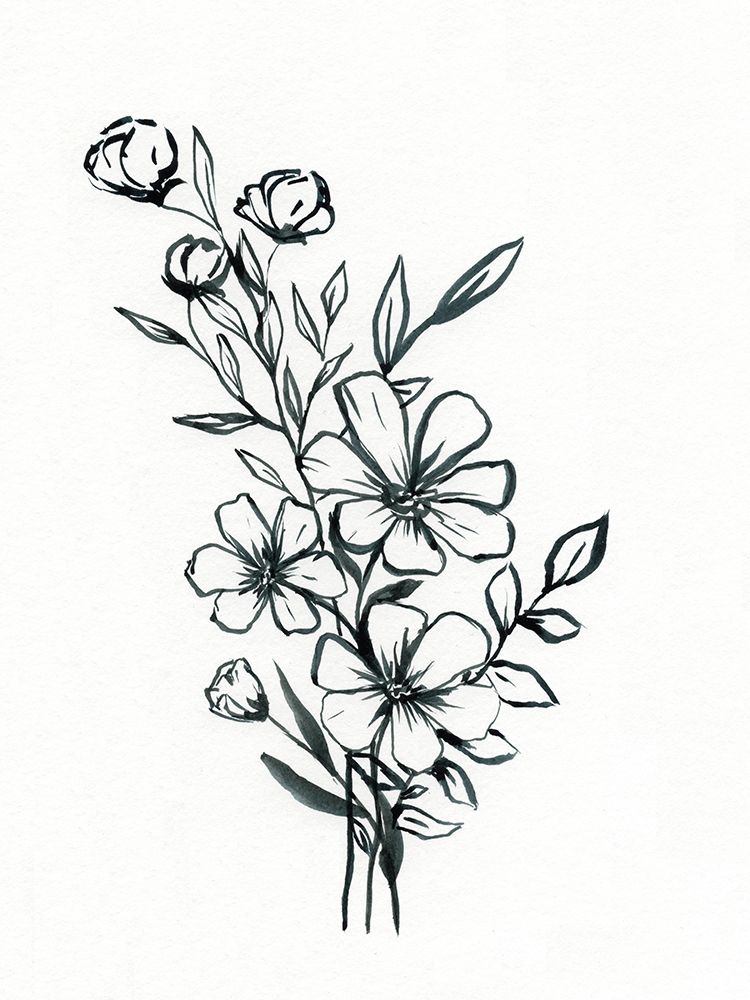 Ink Bouquet 2 art print by Leah Noel Art for $57.95 CAD
