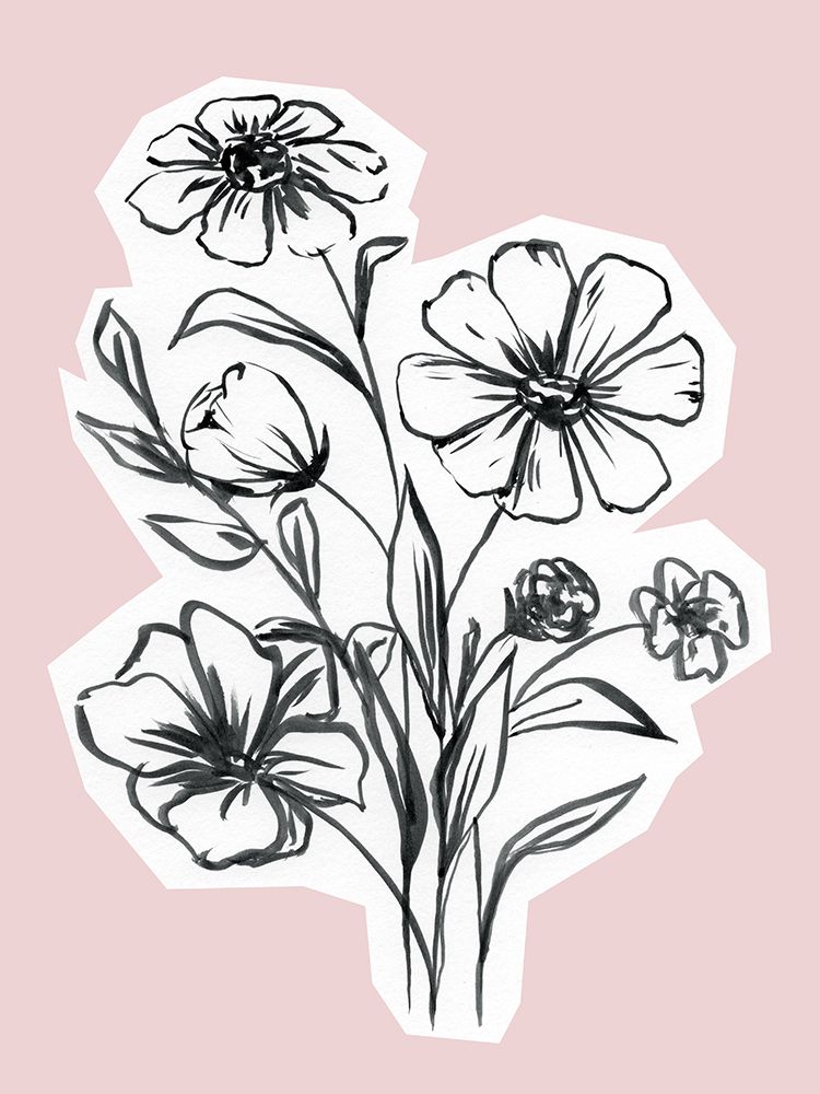 Ink Poppies Silhouette 1 art print by Leah Noel Art for $57.95 CAD