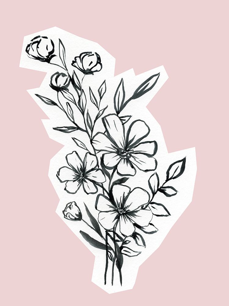 Ink Poppies Silhouette 2 art print by Leah Noel Art for $57.95 CAD