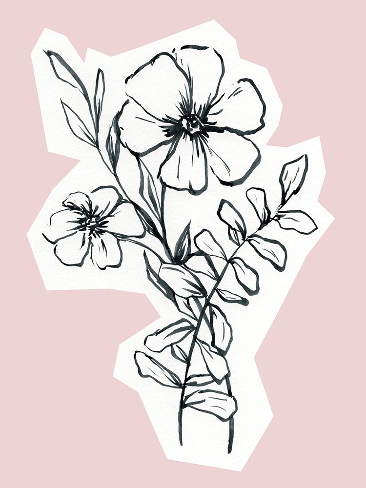 Ink Poppies Silhouette 3 art print by Leah Noel Art for $57.95 CAD