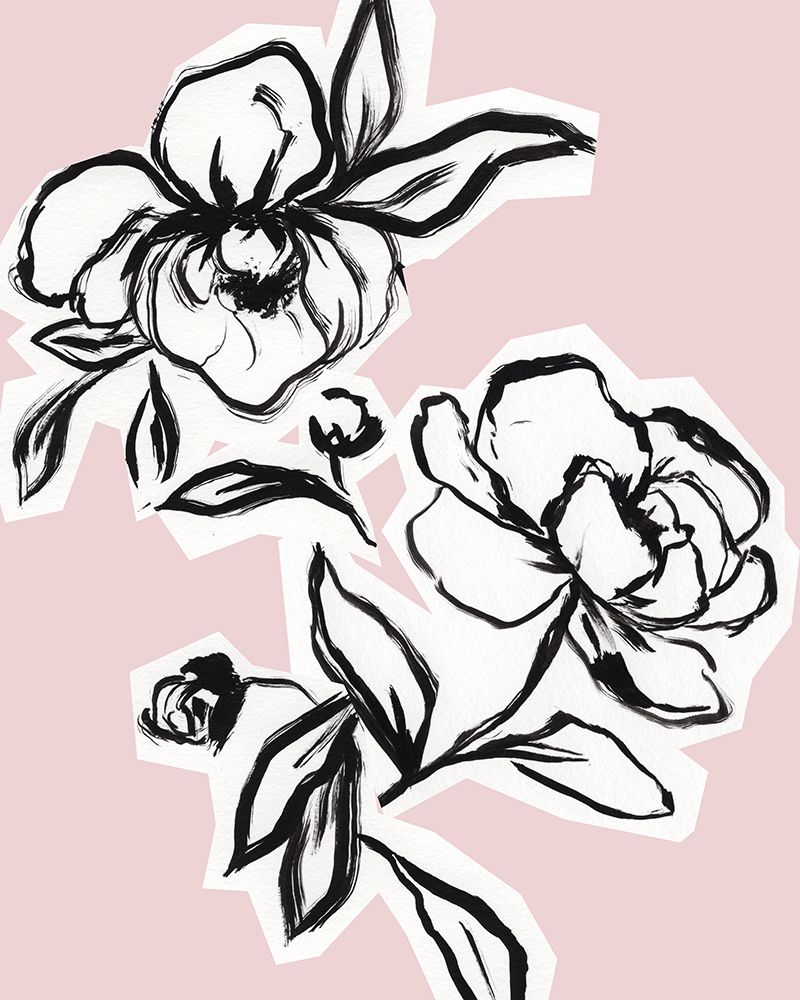 Ink Poppies Silhouette 4 art print by Leah Noel Art for $57.95 CAD