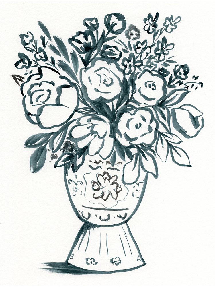 Ink Bouquet 1 art print by Leah Noel Art for $57.95 CAD
