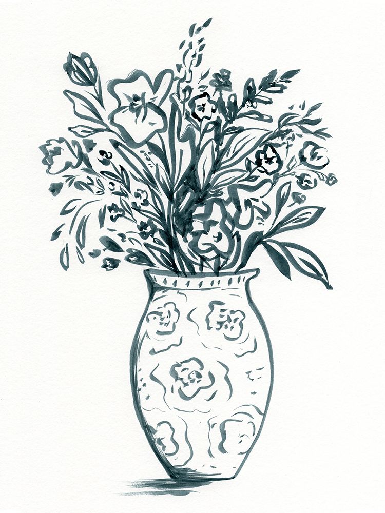 Ink Bouquet 2 art print by Leah Noel Art for $57.95 CAD