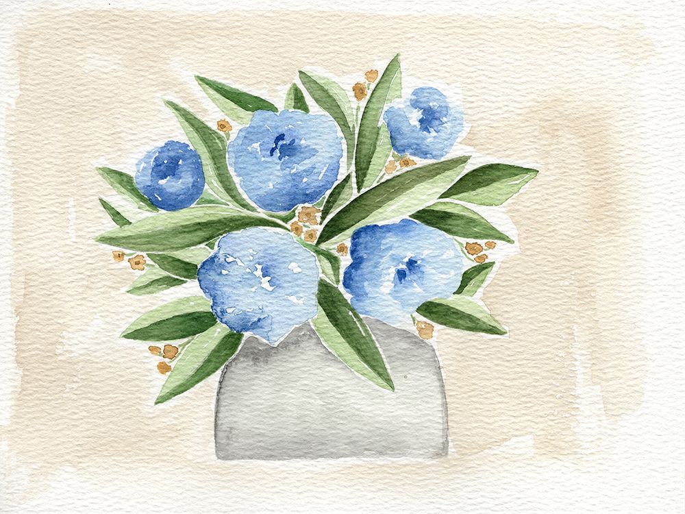 Sweet And Blue And Creamy 1 art print by Leah Noel Art for $57.95 CAD