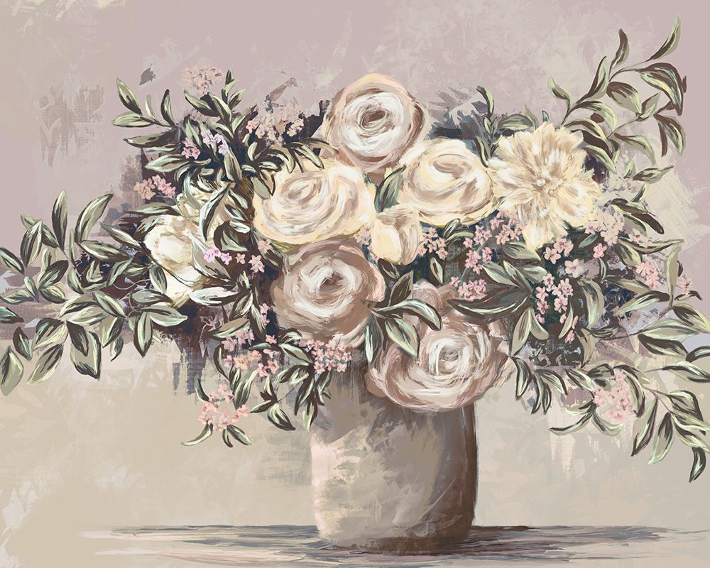 Florals In Mocha art print by Leah Noel Art for $57.95 CAD