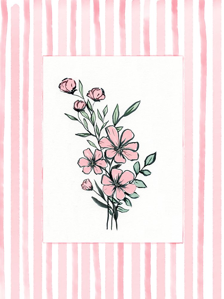 Pink Flowers On Pink art print by Leah Noel Art for $57.95 CAD