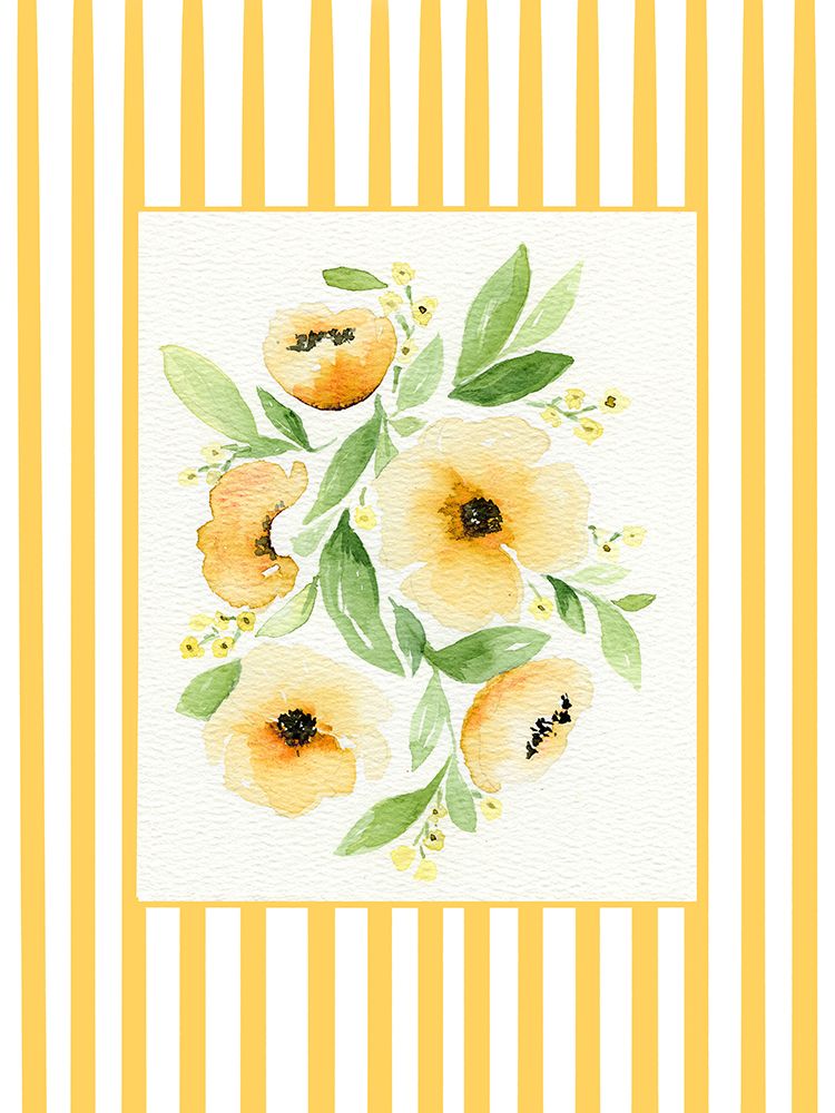 Yellow Flowers with Border 1 art print by Leah Noel Art for $57.95 CAD