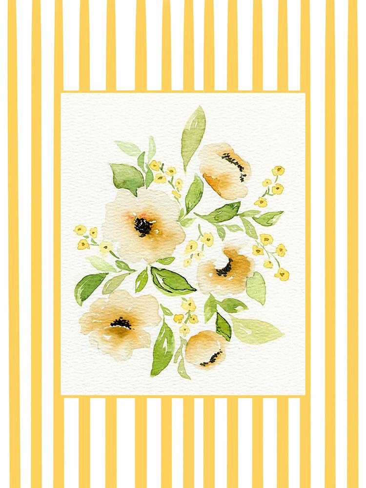 Yellow Flowers with Border 2 art print by Leah Noel Art for $57.95 CAD