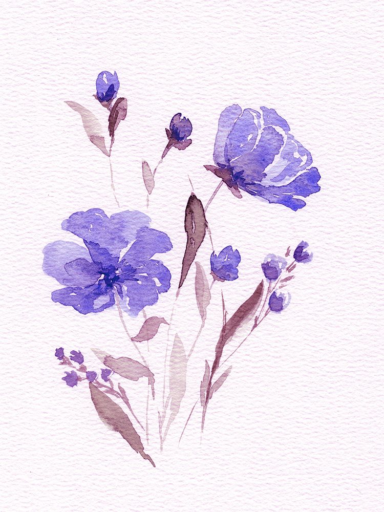 Watercolor Purple Flowers 1 art print by Leah Noel Art for $57.95 CAD
