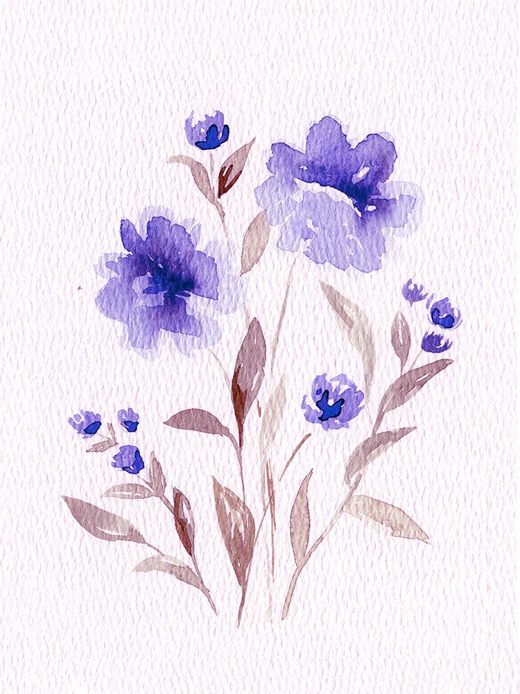 Watercolor Purple Flowers 2 art print by Leah Noel Art for $57.95 CAD