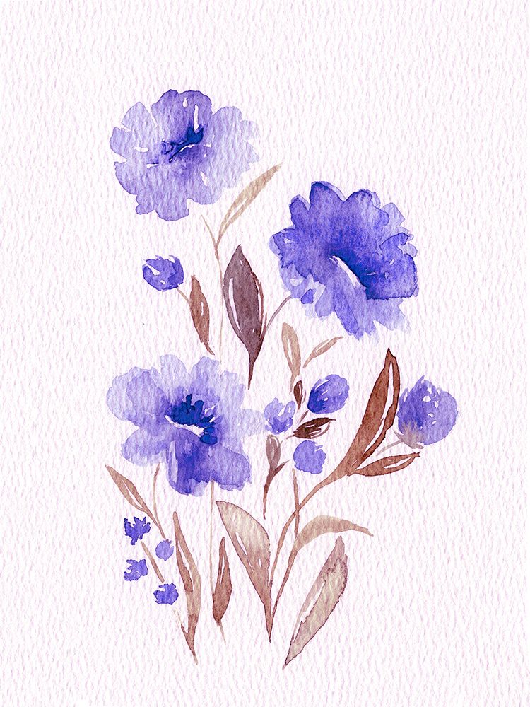 Watercolor Purple  Flowers 3 art print by Leah Noel Art for $57.95 CAD