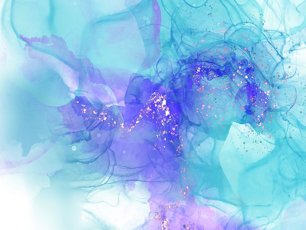 Alcohol Ink Green And Purple art print by Leah Noel Art for $57.95 CAD